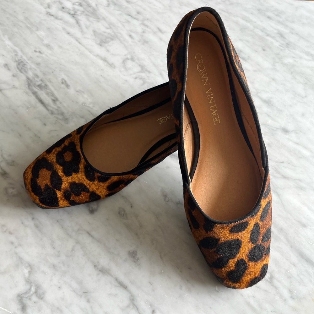 Crown Vintage Brown and Black Leopard Flats